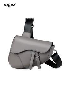 Men's Waist Bag Chest Bag Adjustable Shoulder Strap For Running Commuting Sports Outdoor Personalized Saddle Bag, Casual Street Style Crossbody Bag For Young Men , Zipper Shoulder Bag Lightweight Simple Solid Color Messenger Bag Gun Holster Pouch Belt Bag Festival Phone Bag