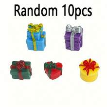 1/5/10 Stücke DIY Mini Harz Geschenkbox Modell Deko, perfektes Schmuckzubehör für Zuhause und Freunde (zufällige Farbe & Muster)