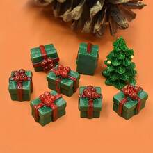 1/5/10 Stücke DIY Mini Harz Geschenkbox Modell Deko, perfektes Schmuckzubehör für Zuhause und Freunde (zufällige Farbe & Muster)