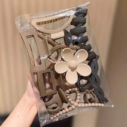 10pcs Multicolor Retro Hair Claw Set - Perfect Gift For Women, Essential Travel Accessory