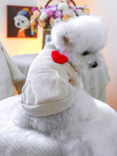 1件宠物衣服，可爱狗狗/猫咪套装，适合小型犬，秋冬季保暖舒适的圆领毛衣