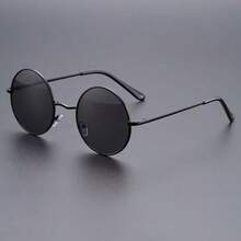 1 件复古时尚椭圆形小框男女通用太阳镜，赏心悦目 - 彩色 - 查看 7