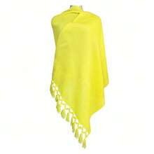 Rebozo de Estambre Chal Mexicano 100% Artesanal.Mide 190 cm de largo x 65 cm de ancho.(Chal mexicano hecho a mano).Recuerdo y regalo mexicano. - Amarillo Limón - Ver 11