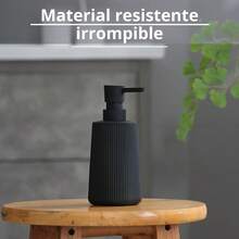 Timotech Dispensador deón Líquido, Dispensador Pequeño para Baño y Cocina, Dispensador deón de Manos de Plástico Moderno, Jabonera Moderna, Accesorios para Baño (Negro) - blanco - Ver 5