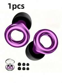 1 Pair Electroplated Ear Plugs, Silicone Material, Concert Earplugs, High-Fidelity Hearing Protection Noise-Proof, Suitable For Work And Noise Sensitive, Comes With Storage Case + 4 Pairs Of X, S, M, L Noise-Proof Earplugs