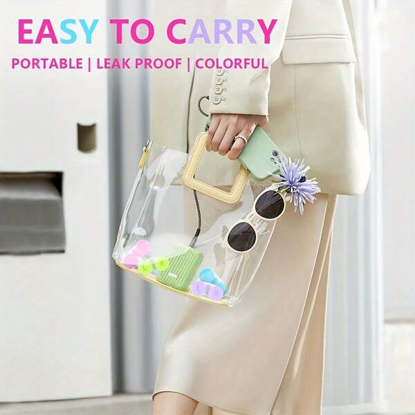 10pcs This Portable Contact Lens Case Features A Double - Compartment Design, Clearly Marked With "L" And "R" For Easy Left And Right Lens Identification. It's Compact And Lightweight, Making It Perfect For On - The - Go Use, Whether You're Traveling Or Just Need To Store Your Lenses Conveniently.