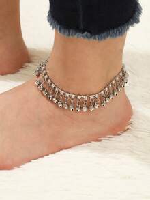 铃铛饰物脚链 - 銀色 - 查看 12