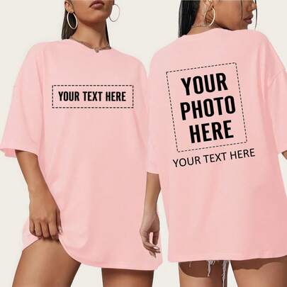 T-shirt personalizzata con foto, T-shirt personalizzata per la fidanzata, regalo di San Valentino - aggiungi la tua foto e il testo preferiti (foto de