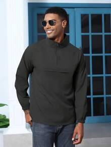 Men's Lightweight Quarter Zip Pullover Windbreaker For Golf  Hiking  Running Wind Breaker Jackets With Pockethalloween - Hải quân - Xem 5