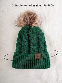 1 chiếc mũ len dệt kim đa năng phong cách Y2K ấm áp thoáng khí Unisex, thích hợp cho trượt tuyết ngoài trời và mặc thường ngày - Màu xanh lá cây đậm - Xem 2