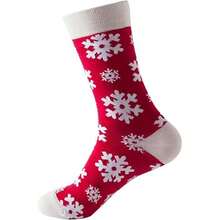 1/5 Paar Damen Kariert Bedruckte Weihnachts Rundhalssocken