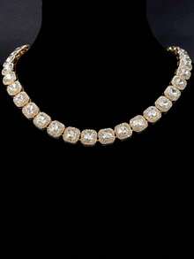 CVNANA 1 st. Europeiska och amerikanska Street Strassdekor Kedja Herr Fashionabel Silver Kedja Halsband Med Flera Storleken alternativ - Silver - Visa 6