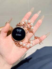 Premium Pearl Chain Strap Suitable For Galaxy Watch 7/6/5/4 Strap 40 Mm 44mm 47mm 46mm 41mm,Galaxy Watch 5 Pro 45mm,Galaxy Active 2,Galaxy The Watch 3,18/20/22mm, Compatible With HW Watch 5/4/3/2/1 And GT5/4/3/2, As Well As HW Watch Fit3/Fit4 And HW Band 8/9/10NFC