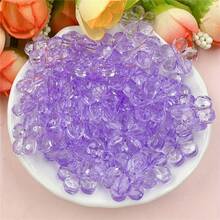 50Pcs/14mm Transparent Blossom Beads Flower Beads Acrylic Beads Loose Beads Pen Beads For DIY Ballpoint Pen Necklaces Mobile Phone Chains Clothing Bags Jewelry Supplies Decorative Beads Accessories - 50 chiếc - Xem 14