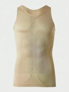 Men's Compression Shirt Slimming Body Shaper Vest Gym Workout Tank Top Sleeveless Abdomen Shapewear Gynecomastia Compression Shirts, Tummy Control Undershirts - Change In Seconds - Apricot - View 11