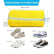 2 paquetes de bolsas para lavadora del Reino Unido, bolsas de lavado de zapatos antideformación con forro de limpieza de 360°, bolsas de lavado de zapatos reutilizables, bolsas de lavandería para zapatos con cremallera, adecuadas para zapatillas, bolsas de lavandería de malla de lona