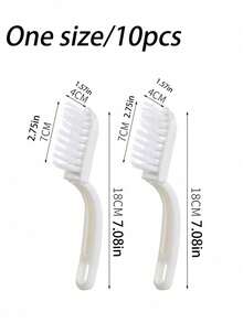 1入隙縫刷,硬毛刷用於地板、牆壁和窗戶清潔,家用清潔工具,適用於浴室、廁所、窗戶、廚房、臥室、客廳和門縫 - 白色 - 查看 16