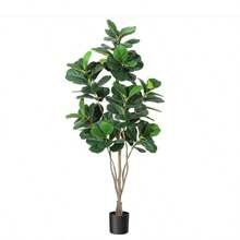 Artificial Fiddle Leaf Fig Tree,Faux Ficus Lyrata Plant,Faux Tall Ficus Tree,Fake Fig Silk Tree In Pot For Indoor Outdoor Home Office Living Room Bathroom Decor - 6 pies - Ver 8