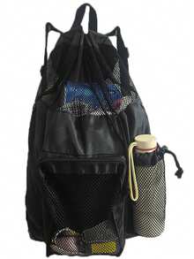 Summer Beach Mesh Backpack/Mesh Drawstring Backpack Beach Bag/Breathable Mesh High-End Beach Backpack - Large Capacity Swimming Bag, Lightweight Gym Bag, Large Capacity Drawstring Gym Bag, With Wet Pocket, Suitable For Beach, Pool, Sports, Applicable For Swimming, Sports And Outdoor Travel - Multicolor - View 9