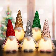1PCS/3PCS/5PCS Christmas Gnome Handmade Sequins Hat Christmas Decoration Dwarf Christmas Luminous Faceless Doll Ornaments Light Up Elf Fall Gnomes Thanksgiving Table Christmas Gnome Handmade Sequins Hat Christmas Decoration Dwarf Christmas Luminous Faceless Doll Ornaments Light Up Elf Fall Gnomes Thanksgiving Table Decor