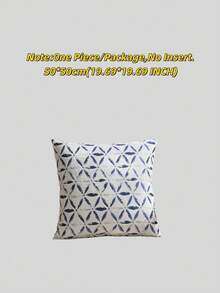 1件雪尼尔蓝白花卉提花枕套，农舍风花卉方形枕套，适用于沙发、床、椅子、客厅、卧室、汽车装饰 - 藍白色 - 查看 12