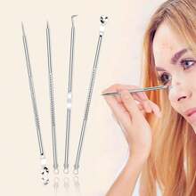 kit removedor de espinillas y puntos negros - Set de 8 Herramientas de Acero Inoxidable para Extraer Espinillas y Granos - Sacacomedones para Limpieza y Cuidado Facial - 1 - Ver 4