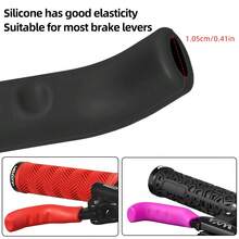 2pcs Mountain Bike Brake Protector Covers, Fixed Gear Bicycle Silicone Brake Lever Covers, Anti-Slip Handlebar Grips - Multicolor - View 4