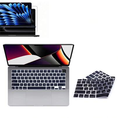 1 st svart tangentbordsskydd för MacBook med ISO-layout (europeisk version), Elektronikprodukter, Kontorsmaterial, Datortillbehör, Skärmskydd
