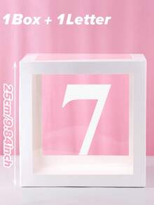 1pc 25cm White Number Transparent Box(Box&Letter), Transparent Balloon Box Gift Box, DIY Free Combination Numbers,Birthday Party Background Decoration Box, 1st Birthday Party Scene Setting Number Box, Babe Shower Decoration, Transparent Balloon Box Gift Box, Gender Reveal Party Decor Balloon Box, Room Decor Balloon Storage Box, Party Background Photography Props, Party Favor