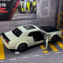 1:24 黑色金属压铸赛车模型，具有逼真的设计、声音和转向 - 适合年轻人收藏的完美玩具车、圣诞装饰和礼物 - 彩色 - 查看 6