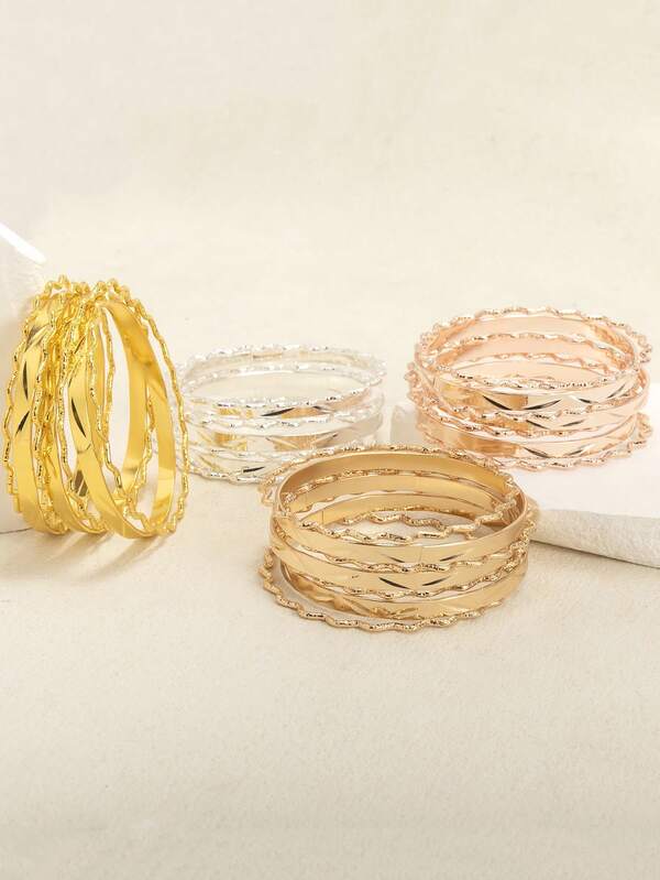 7pcs Royal Style Gear Bangle Bracelets Set For Girls Aged 3-9Y