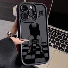 Custodia per telefono Kaneki Ken per Apple 15, 14, 13, 12, 11, XS, XR, X, 8, 7, Pro, Max, Plus, morbida, con guida per gli occhi - JA10204LBK - Visualizzare 2