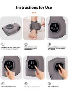 2-In-1 Hand & Wrist Massager With Electric Heating, Vibration Therapy For Tendon Sheath, Ankle Joint, Includes Ankle Massager With Smart Temperature Control And Heating Pad For Wrist And Ankle - Multicolor - View 5