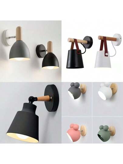 1pc Nordic Macaron Wand Lamp, Bedroom Bedside Moderne Minimalist Dining Room Hallway Staircase Living Lighting, Night Verlichting