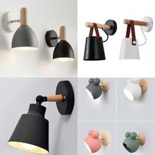 1pc Nordic Macaron Wall Lamp, Bedroom Bedside Lamp, Modern Minimalist Dining Room Hallway Staircase Living Room Lighting, Night Light - Small Macaron Wall Lamp - View 1