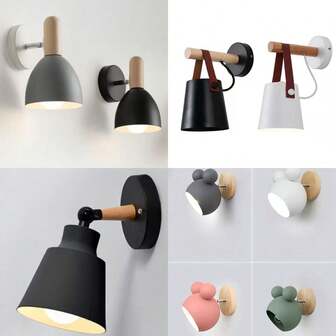 1pc Nordic Macaron Wall Lamp, Bedroom Bedside Lamp, Modern Minimalist Dining Room Hallway Staircase Living Room Lighting, Night Light