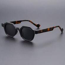 1 件装复古多边形时尚街头风格小框个性化百搭时尚眼镜 - 彩色 - 查看 4