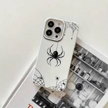 Fundas y protectores para teléfono con diseño de araña negra y orificios grandes. Compatibles con phone 16 Pro Max, 16, 15 Pro, 14, 14 Plus/14 Pro Max, 13, 13 Pro, 12 Pro, 11/11 Pro. Regalos para cumpleaños y festividades - Blanco - Ver 1