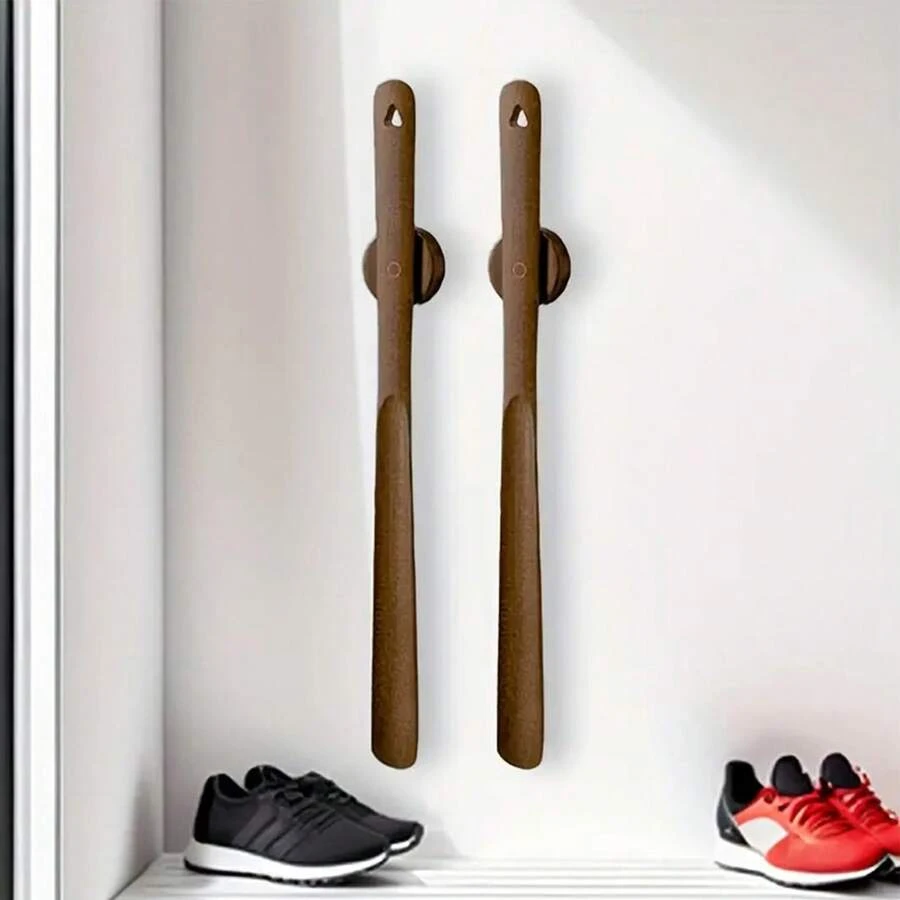 50cm Magnetic Wooden Shoe Horn – Premium Beechwood Long-Handle Shoe Remover With Anti-Slip Base | Home & Professional Use (Fall 2025 Upgraded) - 咖啡棕 - 查看 1