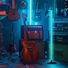 Lámpara de Piso Inteligente Bluetooth LED RGB: Versátil para Sala de Estar y Dormitorio, Creación de Ambiente de Bar / Ayuda de Inmersión en Juegos, Lámpara Decorativa Simple e Indirecta de Colores - LED RGB+IG - Ver 8