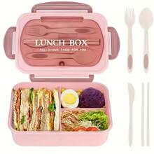 1 Student Lunch Box, 33.81 Ounce Leak Proof Lunch Box, With Utensils, Suitable For Microwave Heating (3 Compartments), Leak Proof Food Container, Suitable For Work, Back To School, College, Outdoor Dining, Essential For Returning To School - Multicolor - View 15