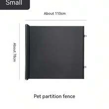 1 Easy-To-Install And Retractable Black PVC Pet Door - Automatically Closes Safety Fence Without Drilling, Indoor And Outdoor Dog And Cat Isolation Fence, Suitable For Stairs, Doors, Rooms, Simple Design, No Need To Drill For Installation, Sturdy Structure, Special For Apartment Pets