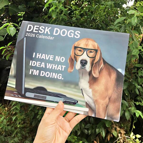 Calendario de perros con tema de 2026, calendario creativo de animales, calendario de planificación de trabajo, adecuado para colocar en el dormitorio o la sala de estar