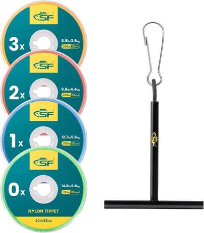 Clear Nylon Tippet Line With Holder Fly Fishing Tippets Leaders Trout 0X 1X 2X 3X 4X 5X 6X 7X