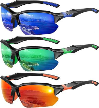 ¡RecomendadoGafas de Sol Deportivas Polarizadas Hombre y Mujer,Gafas Deportivas Ciclismo,Protección UV400,Adecuadas Senderismo,Deportes,Pesca,Ciclismo,Etc¡Top de Temporada