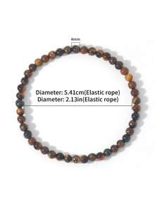 1入組自然虎眼串珠手鏈,手工瑜伽活力手環,時尚休閒首飾類禮品 - 棕色 - 查看 14
