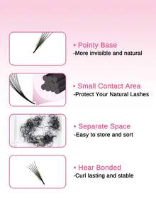 ARTSTAR 4D/5D/6D Lashes 500 Fans Loose Fans Slim Narrow Sharp Stem Pointy Base Loose Fans Medium Stem Thin Premade Volume Fans Eyelashes