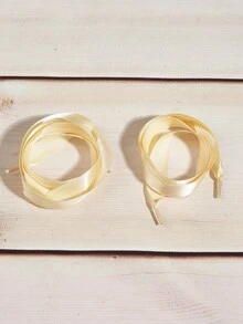 1 Pair 100CM Fashion Polyester Shoelaces, Suitable For Flat Shoes, Dance Shoes