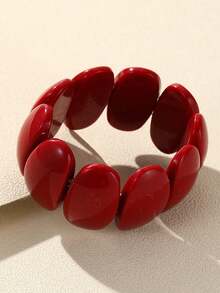 1-3 PCS Bracelet Set Resin Bangle Red White Gold Glossy Chunky Fashion Acrylic Gift For Girlfriend, Holiday Gift, Suitable For Daily Wear, Valentine's Day Gift, Date Wear