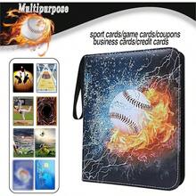 4 tarjeteros de bolsillo, álbum de tarjetas de, 400 tarjeteros de bolsillo con funda para tarjetas comerciales, tarjetero para álbum de coleccionista, juguete para regalo para (Rojo 2) 90UA - Color 2 - Ver 7